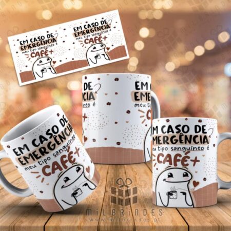 Caneca O meu tipo sanguíneo é Café+