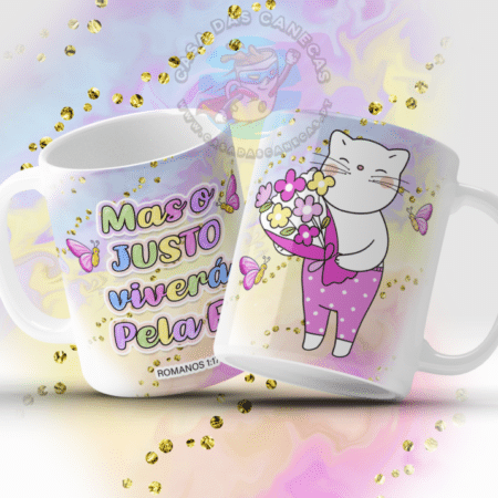 Caneca Versículos Fofinhos - Mas o justo viverá pela Fé