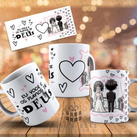 Caneca Eu, Você e os planos de Deus