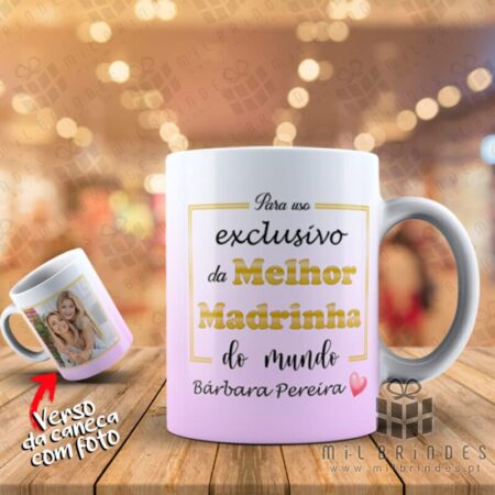 Canecas Para uso exclusivo melhor Madrinha/Padrinho com foto
